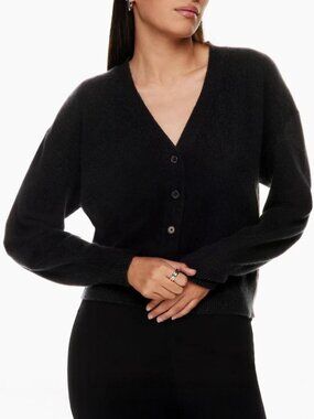 Babaton Kavik Luxe Cashmere Cardigan | Aritzia | 2XS | Black